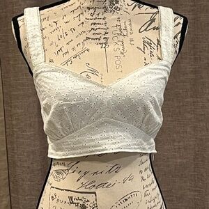 Reformation, white crop top, size 6